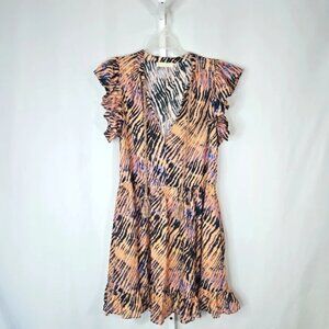 Ulla Johnson Ruffled Orange Midi Dress Size 0
